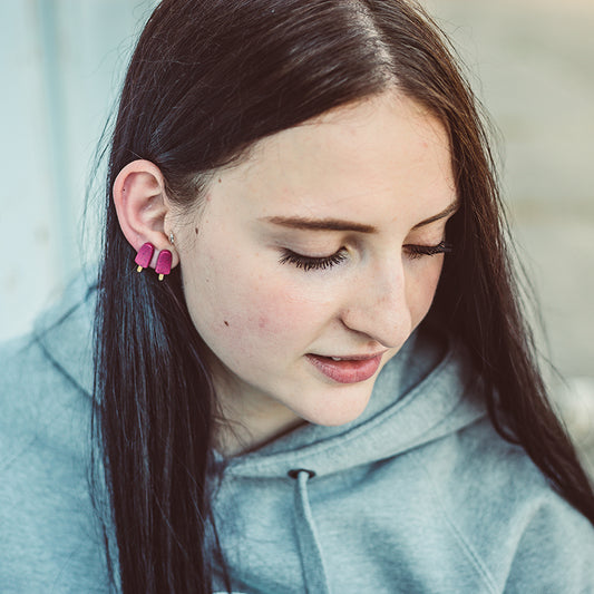 Ohrringe Blaubeer-Cheesecake Edition